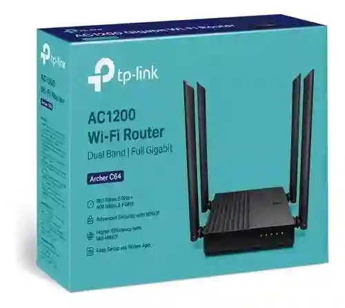 Tp-link, Router Wifi Dual Band Gigabit Ac1200, Archer C64 / Router Doble Banda Gigabit