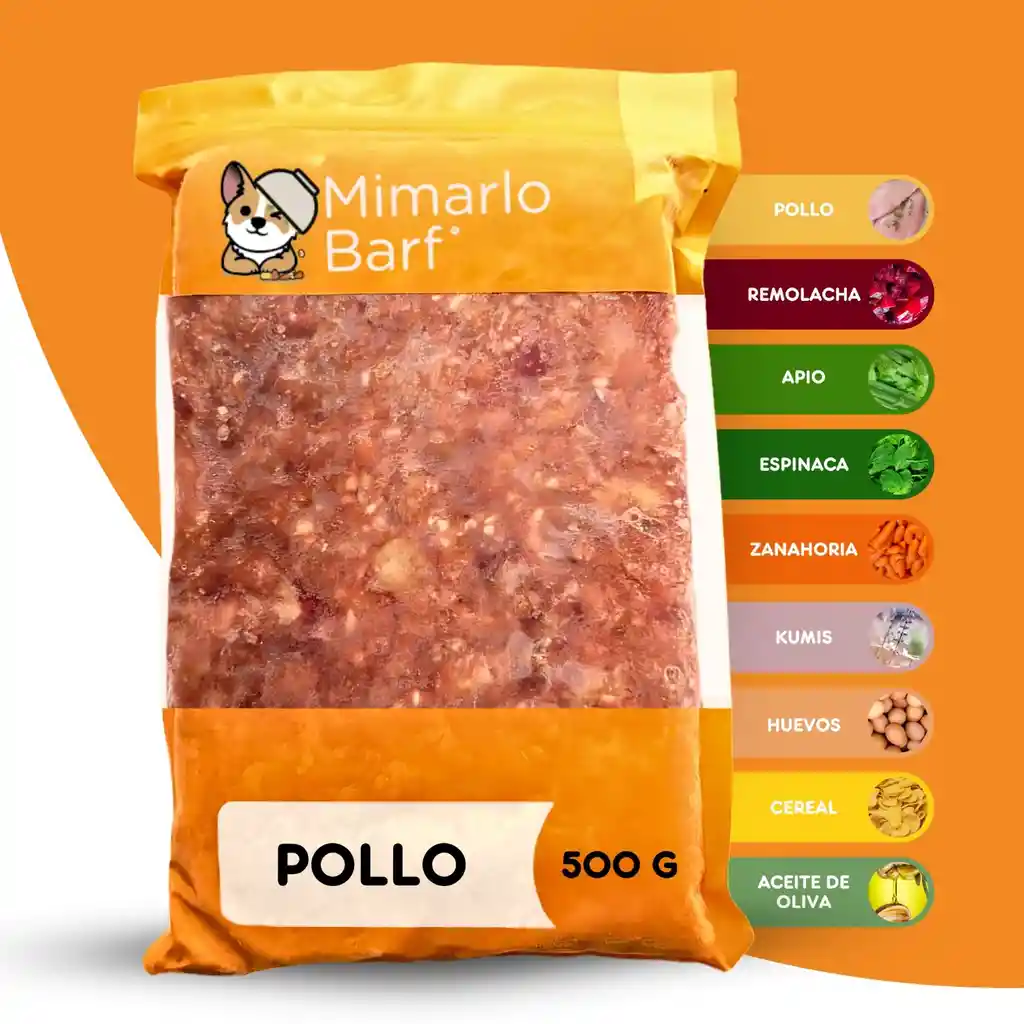 Dieta Barf De Pollo 🍗 500g Para Perros - Mimarlo Barf