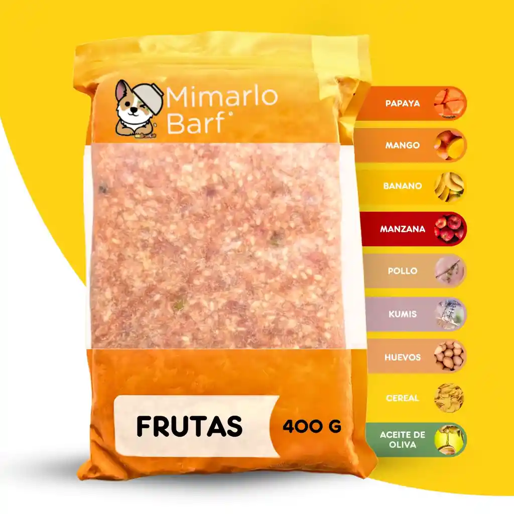 Dieta Barf De Frutas 🍎🍌🥭 400g Para Perros - Mimarlo Barf