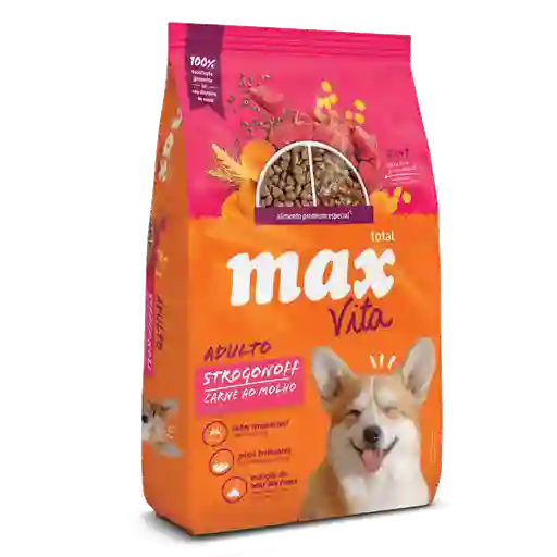 Max Canino Vita Perro Adulto Strogonoff Carne Ao Molho - 10,1 Kg