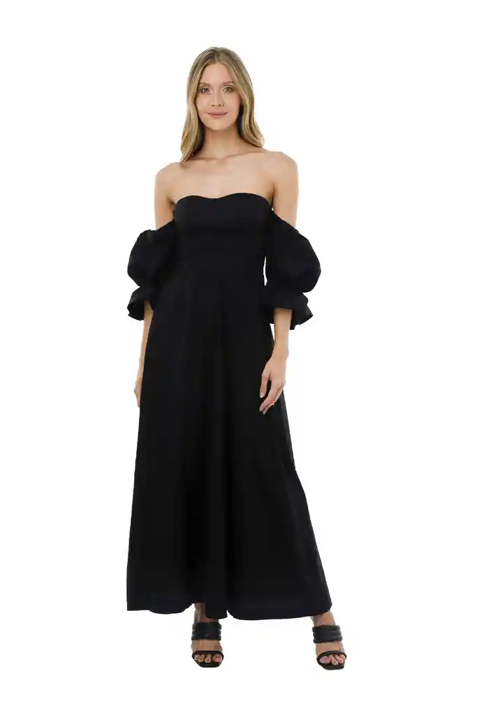 Vestido Largo Radiant Soul Negro S Mercedes Campuzano