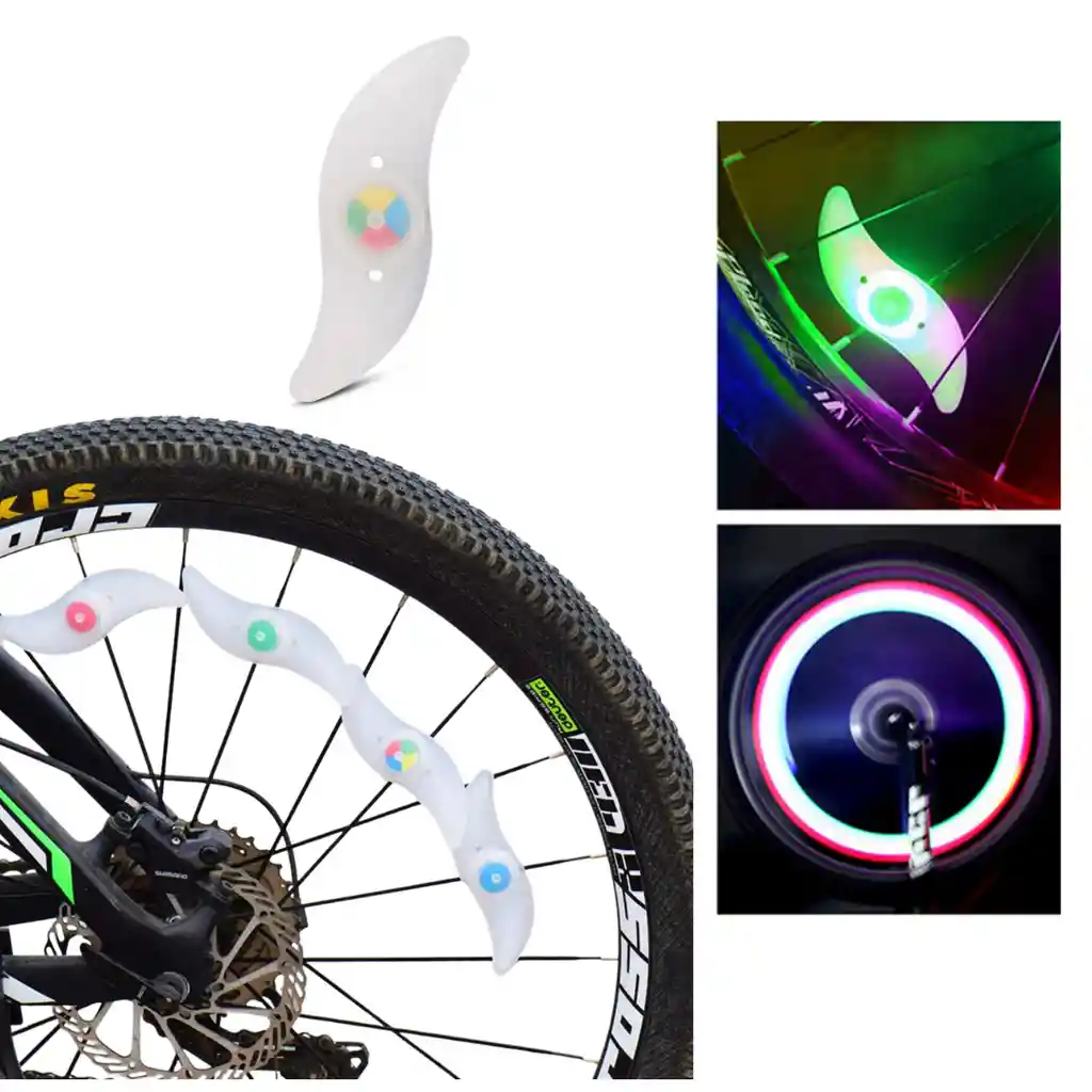 Accesorio Para Bicicleta Luz Led De Radios Impermeable X 4 Unidades Color Verde