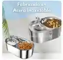 Fuente De Agua + Comedero De Acero Inoxidable Para Mascotas Color Plateado 110v 3 Litros