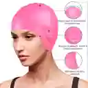 Gorro Natación Silicona Adulto Protección Orejas Piscina Rosado