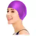 Gorro Natación Silicona Adulto Protección Orejas Piscina Morado