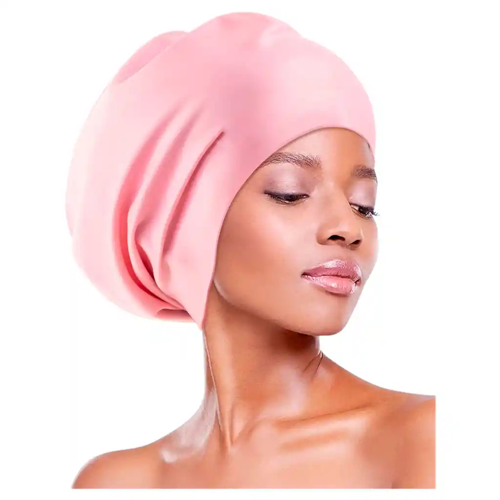 Gorro Natación Silicona Cabello Extragrande Largo Piscina Rosado 120g