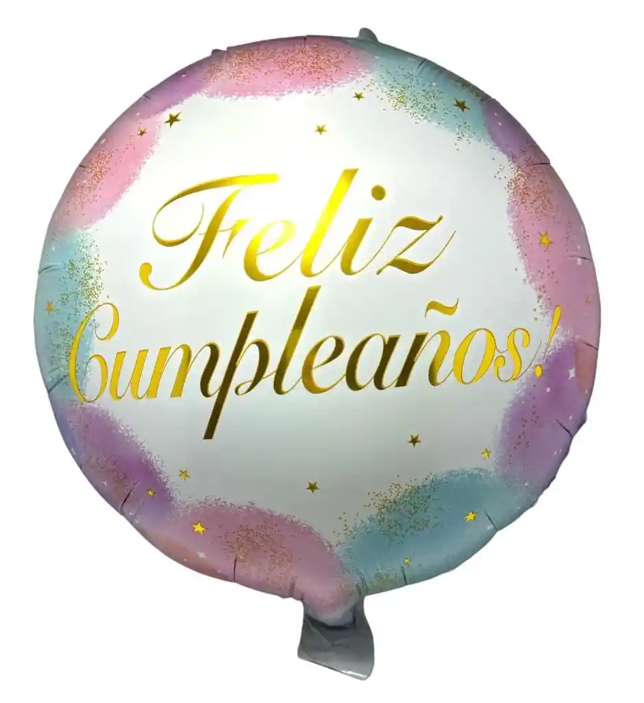 Globo Feliz Cumpleaños Metalizado 18" Inflado Con Helio