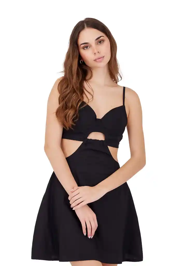 Vestido Corto Primrose Negro M Mercedes Campuzano