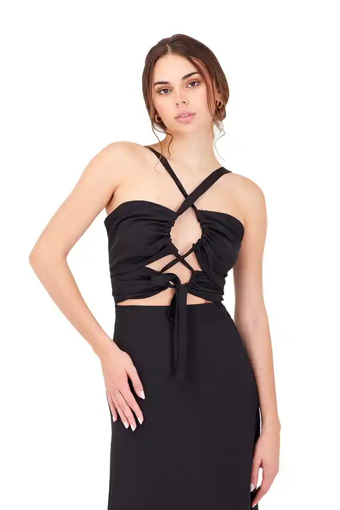 Vestido Largo Delirium Negro S Mercedes Campuzano