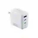 Cargador Adata Hasta 65w Carga Rapida 2 Usb Tipo C Y 1 Usb Tipoa Blanco