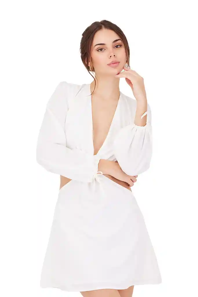 Vestido Corto Sign Of Joy Marfil Xs Mercedes Campuzano