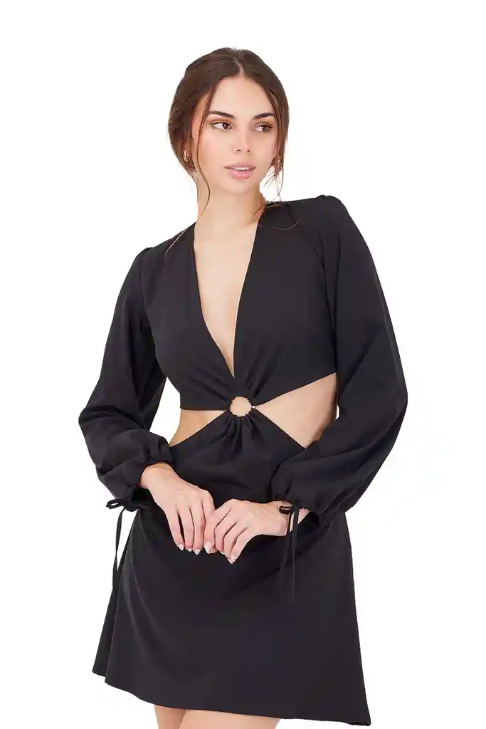 Vestido Corto Sign Of Joy Negro M Mercedes Campuzano