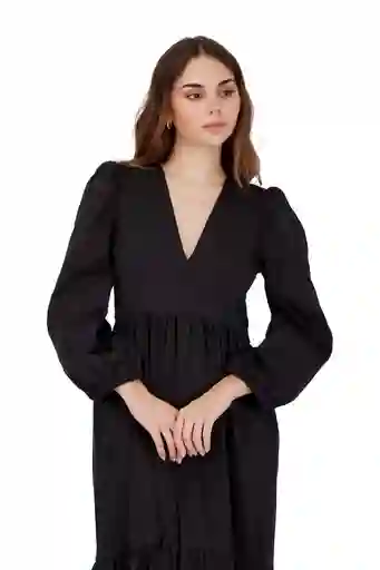 Vestido Largo Glory Negro S Mercedes Campuzano