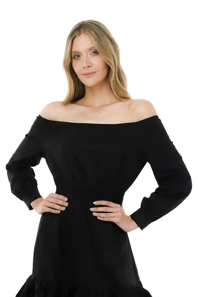 Vestido Largo Sunflower Negro S Mercedes Campuzano