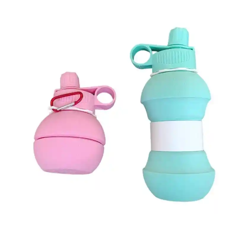 Termo Botella Botilito Silicona Plegable Expandible Camping