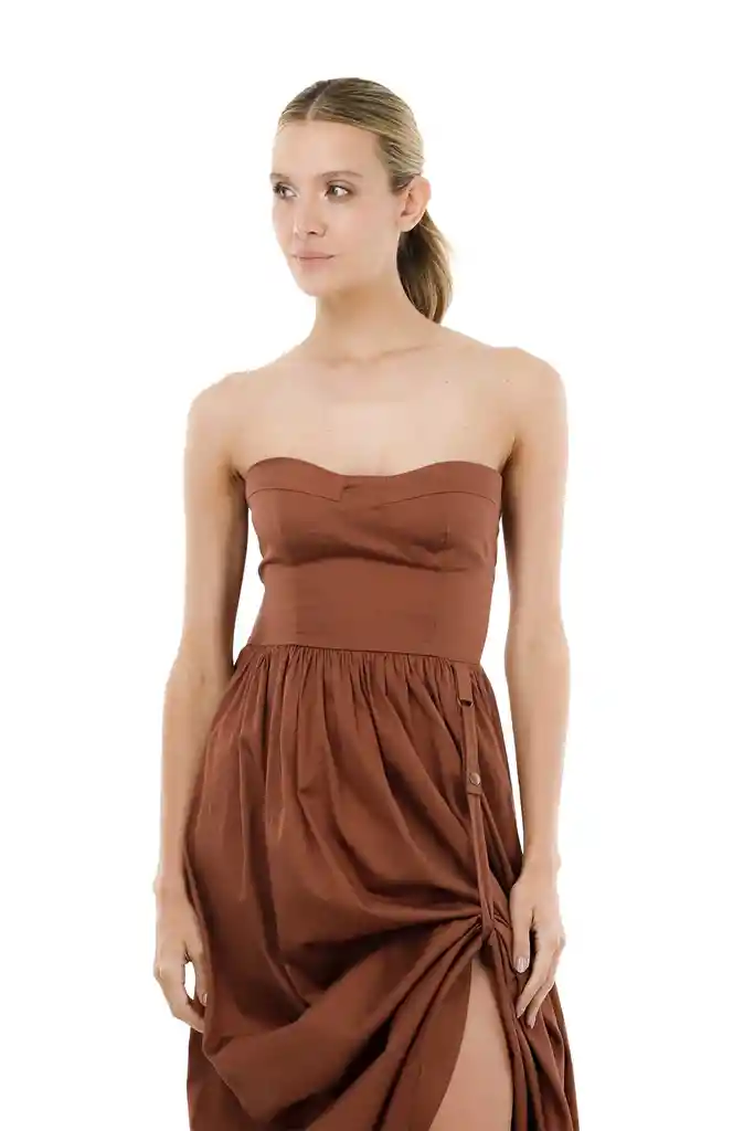 Vestido Largo Soriah Terracota M Mercedes Campuzano