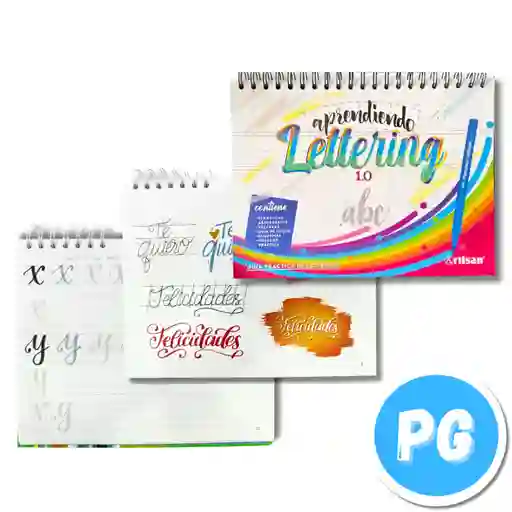 Libro Aprender Lettering Artisan Pasta Dura 50 Hojas Guia Practica