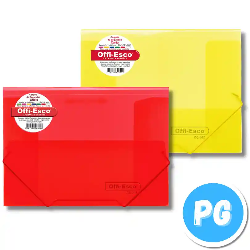 Carpeta Plastica Offiesco Oficio Cauchos Color Hombre Ref 802 - Se Envia Un Color Aleatorio