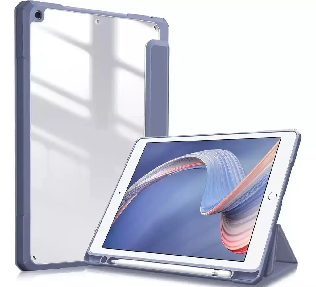 Forro Smart Case Protector Cristal Transparente Para Ipad 12.9 2020/2021/2022 -lavanda