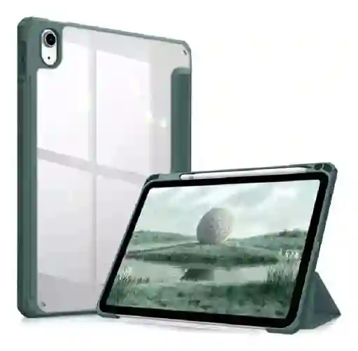 Forro Smart Case Protector Cristal Transparente Para Ipad 12.9 2020/2021/2022 -verde