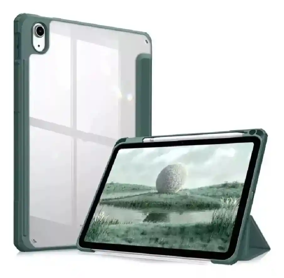 Forro Smart Case Protector Cristal Transparente Para Ipad 12.9 2020/2021/2022 -verde