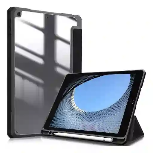 Forro Smart Case Protector Cristal Transparente Para Ipad 12.9 2020/2021/2022 -negro