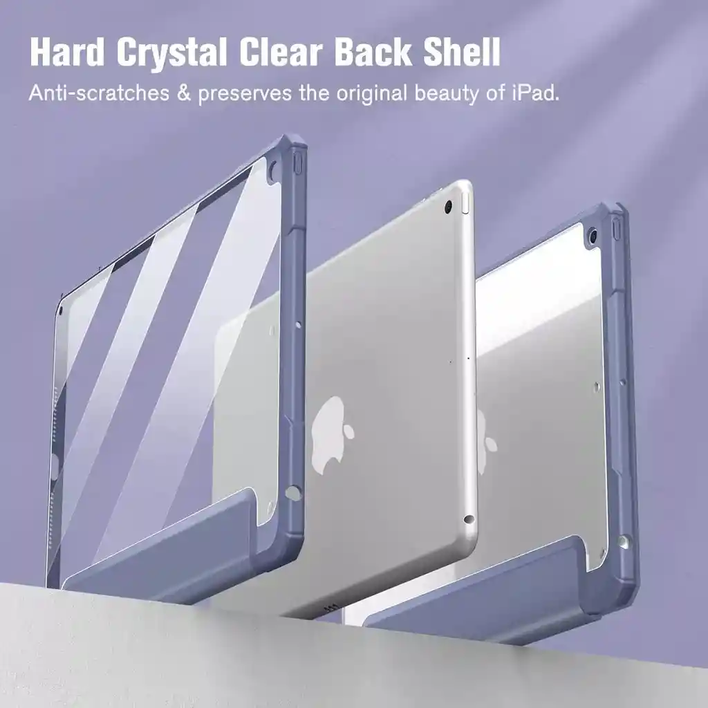 Forro Smart Case Protector Cristal Transparente Para Ipad 12.9 2020/2021/2022 -lavanda