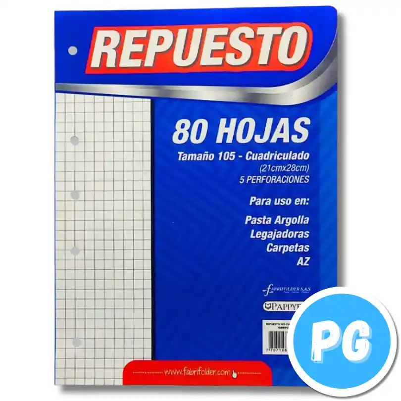 Paquete De Hojas Cuadros Carta X80 Hojas Para Carpeta De 2,3 O 4 Argollas