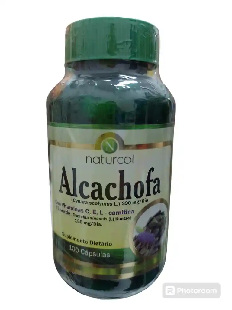 Alcachofa X 100 Capsulas Mas Vit C, E, L-carnitina, Te Verde Naturcol