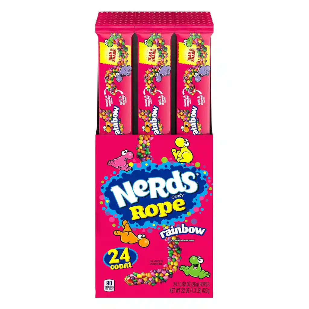 Nerds Rope Rainbow 26g X24unidades