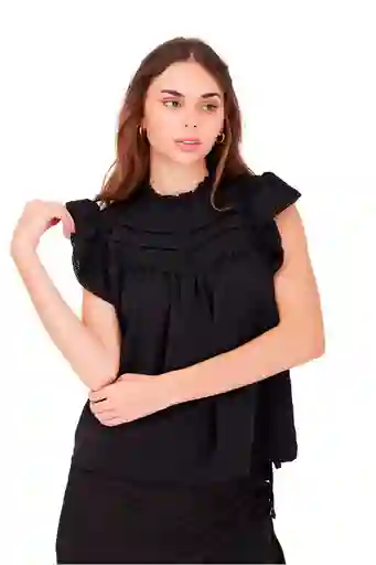 Blusa Bliss Negra M Mercedes Campuzano