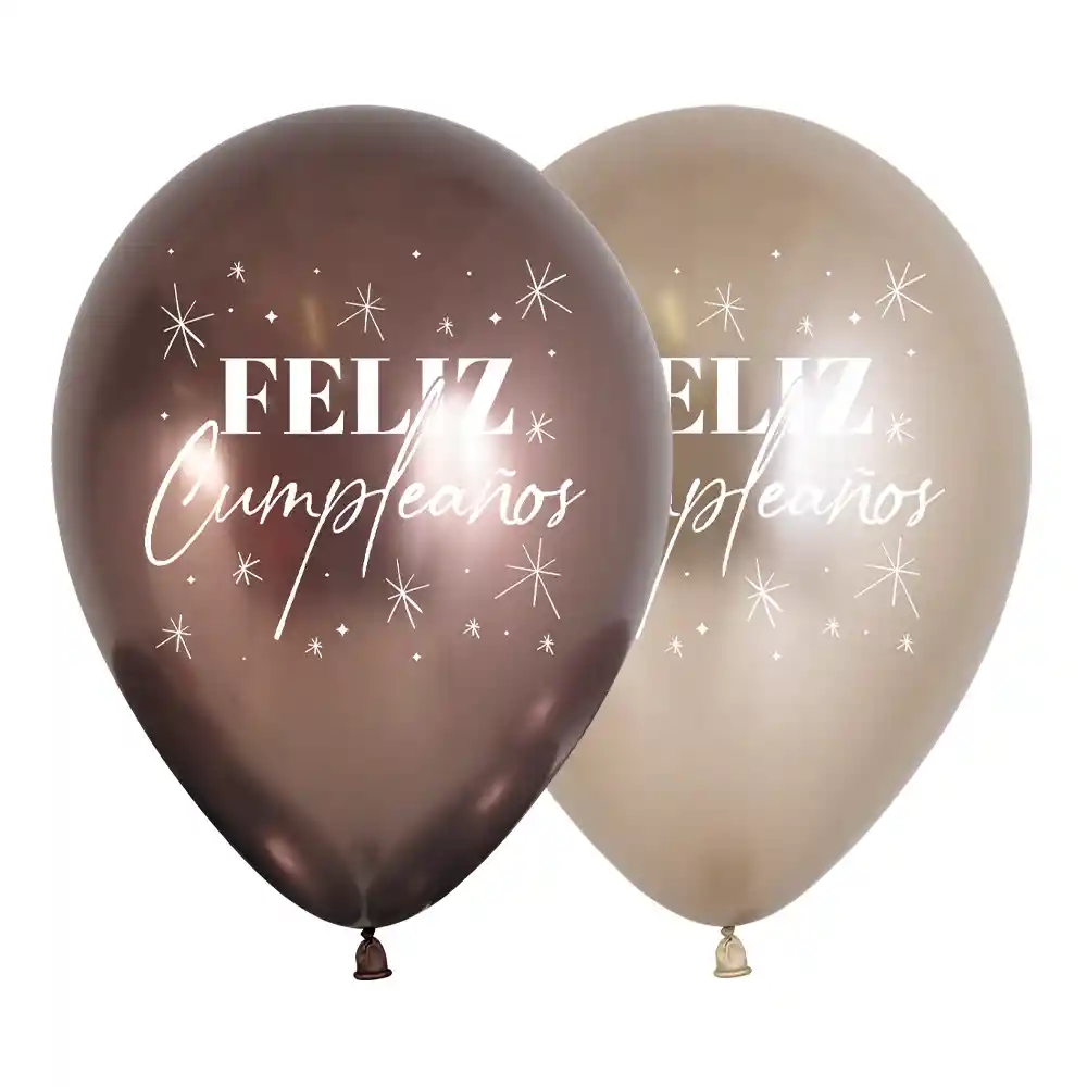 Globos Reflex Feliz Cumpleaños Chispas R12 X12 Unidades Sempertex