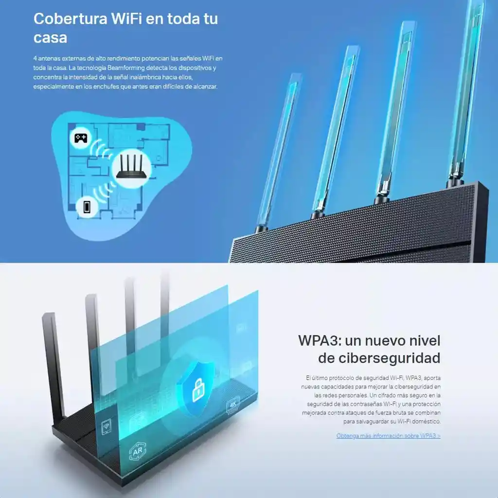 Router Gigabit Wifi 6 Dual Band Ax1500, Tp-link Archer Ax12