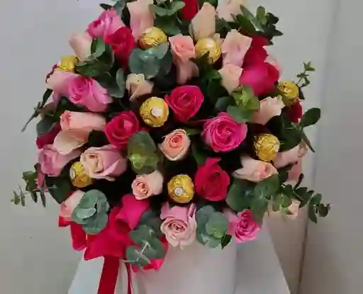 Cilindro De 50 Rosas Y Ferreros