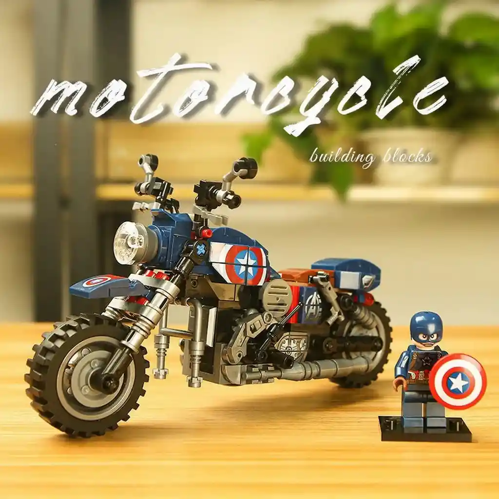 Moto Capitan America Avengers Figura Construcción Armable