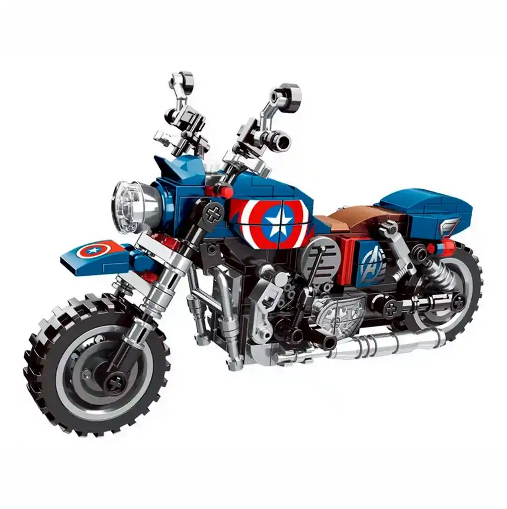 Moto Capitan America Avengers Figura Construcción Armable