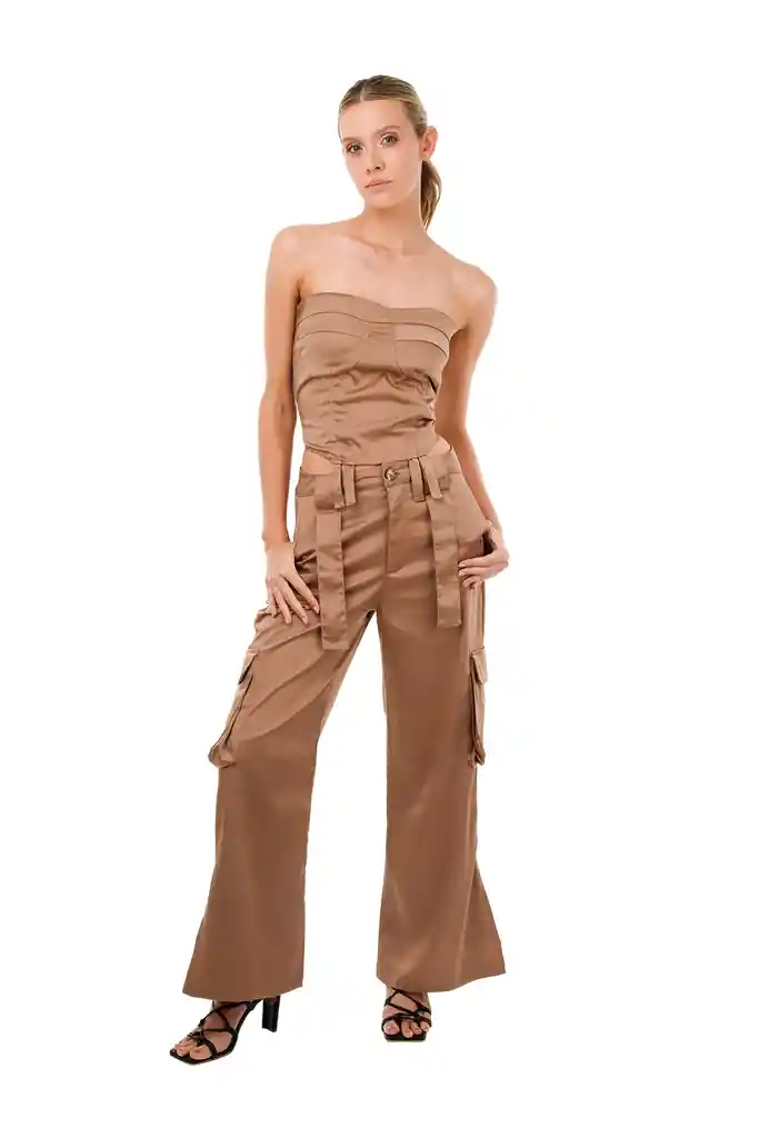 Pantalon Sossana Taupe S Mercedes Campuzano