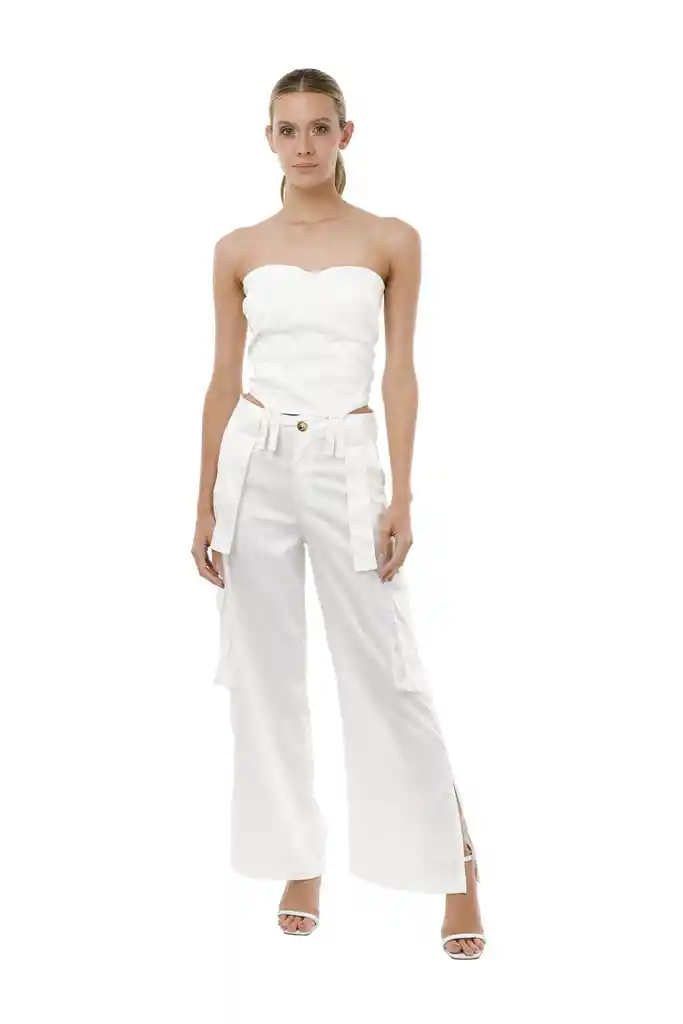 Pantalon Sossana Marfil Xs Mercedes Campuzano