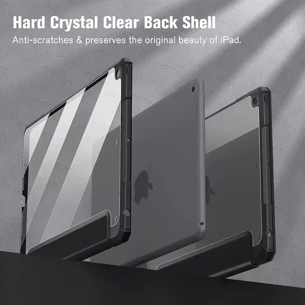 Forro Smart Case Protector Cristal Transparente Para Ipad 7/8/9 Gen 10.2 Negro