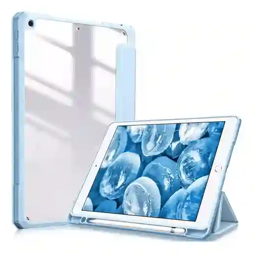 Forro Smart Case Protector Cristal Transparente Para Tablet Ipad 7/8/9 Gen 10.2 Azul Claro