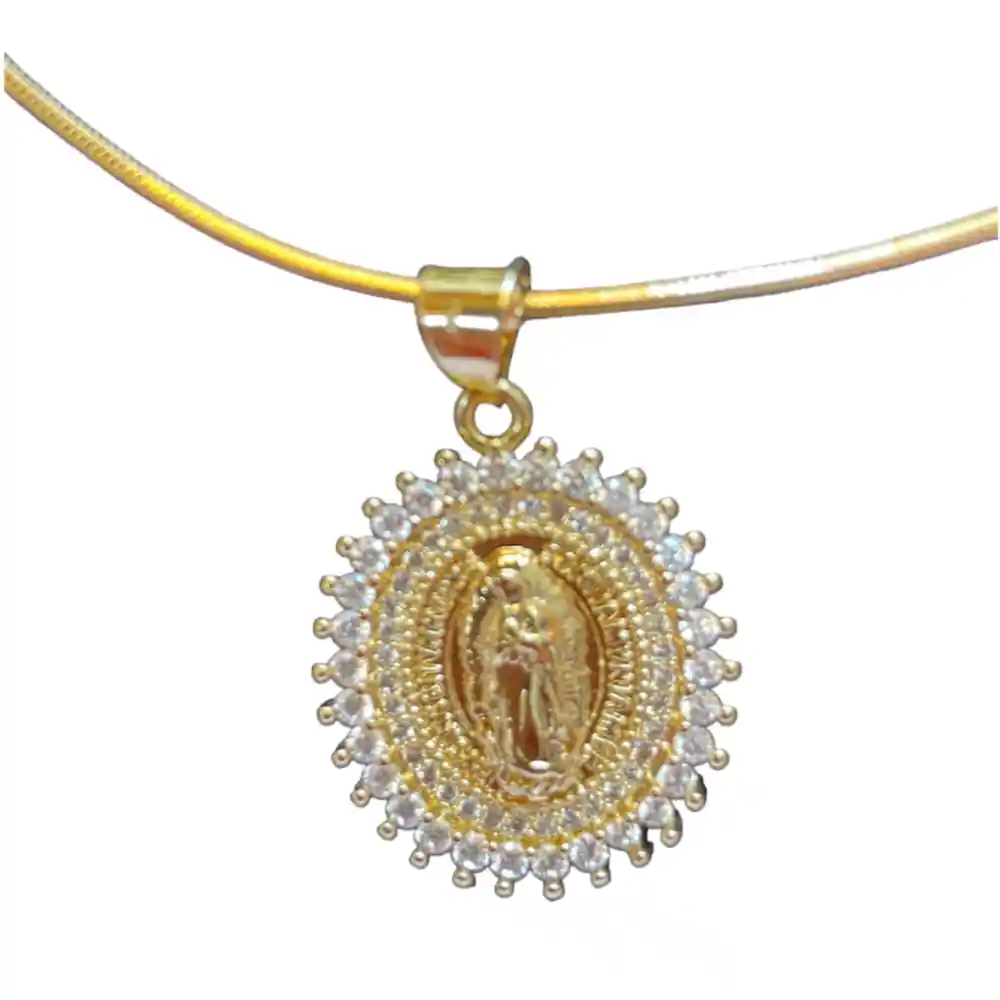 Gargantilla Con Topos Virgen Blanca Joyeria Regalo