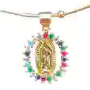 Gargantilla Virgen Colores Con Aretes Corazon Joyeria Regalo