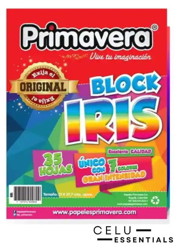 Block Iris Tamaño Carta 7 Colores