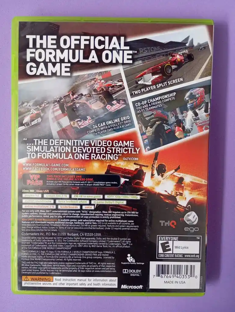 Formula 1 2010 Juego Original Fisico Xbox360