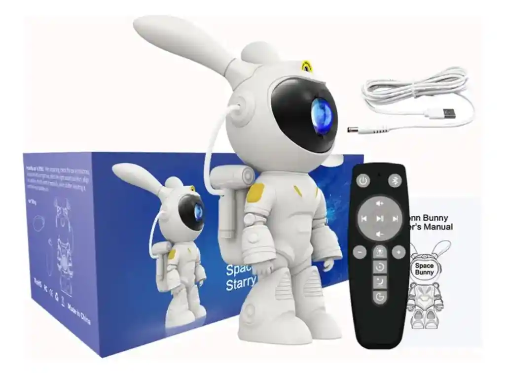 Proyector De Estrellas Conejo Astronauta Parlante Bluetooth Pantalla Blanco 5v