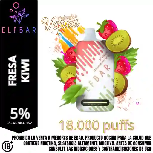 Vape Elfbar Strawberry Kiwi 18000 Puffs 5%