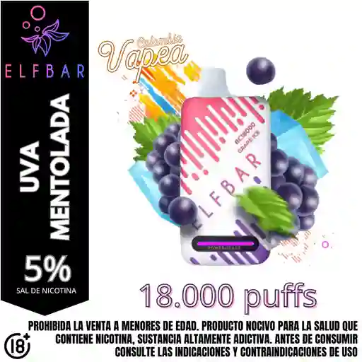 Vape Elfbar Grape Ice 18000 Puffs 5%