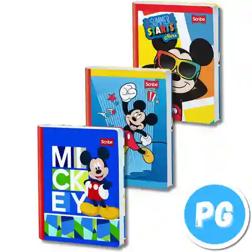 Cuaderno Cosido Scribe De Mickey Mouse Cuadros 100 Hojas - Se Envia Un Motivo Aleatorio (1)