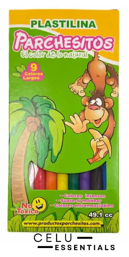 Plastilina Larga Caja X 9 Barras Colores Surtidos