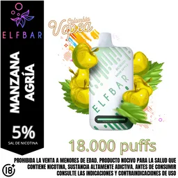 Vape Elfbar Sour Apple 18000 Puffs 5%